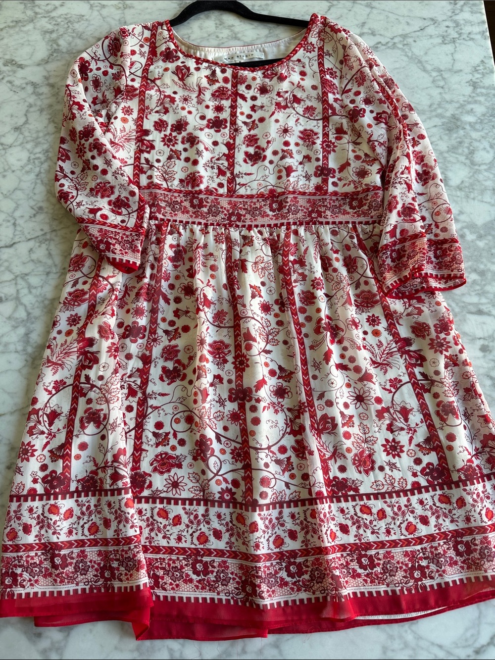 Max Studio Floral Long-Sleeve Dress